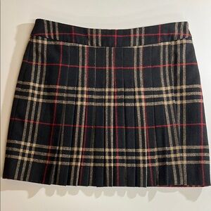 DKNYC Plaid Pleated Wrap Skirt Size 8